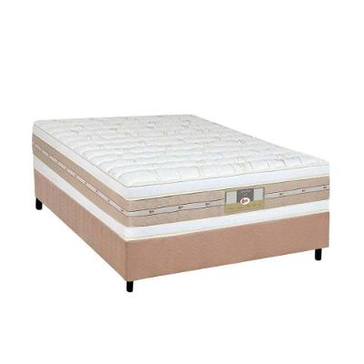 Cama Box Casal: Colchão Molas Pocket Ensacadas Castor Silver Star Air Double + Base Crc Suede Clean (138x188)