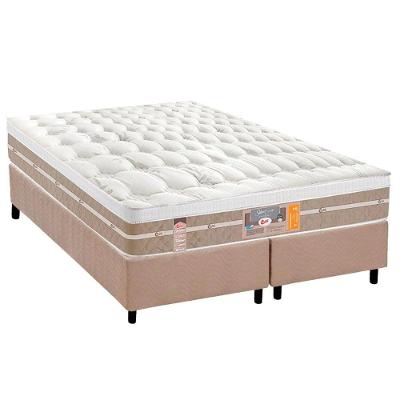 Conjunto Box King: Colchão Molas Castor Ensacadas Silver Star Air + Base Crc Suede Clean (193x203)
