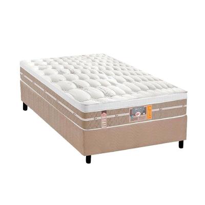 Conjunto Box Solteiro: Colchão Molas Castor Ensacadas Silver Star Air + Base Crc Suede Clean (88x188)
