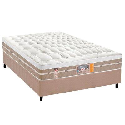 Cama Box Casal: Colchão Molas Masterpocket Ensacadas Castor Silver Star Air + Base Crc Suede Clean (138x188)