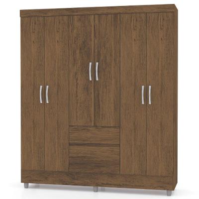 Guarda Roupa Solteiro Ideal Plus 6 Portas Imbuia Rústico Vr