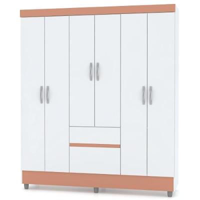 Guarda Roupa Solteiro Ideal Plus 6 Portas Branco Camarim Flex Vr
