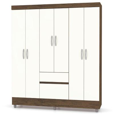 Guarda Roupa Solteiro Ideal Plus 6 Portas Imbuia Champanhe Vr