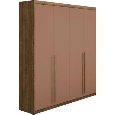 Guarda Roupa Casal 1,83m Dubai 4 Portas Nature camarim Vila Rica