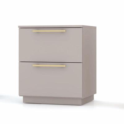 Mesa De Cabeceira 2 Gavetas Dubai Cor Fendi - Vila Rica