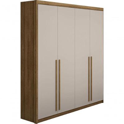 Guarda Roupa Casal 1,83m Dubai 4 Portas Nature fendi Vila Rica