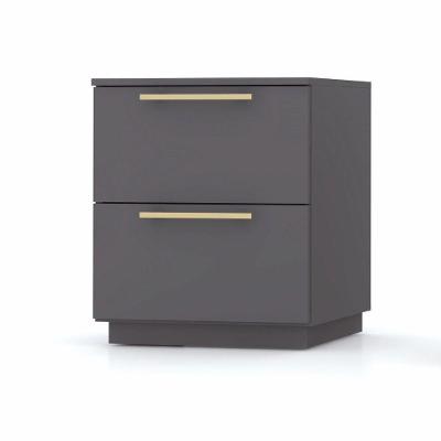 Mesa De Cabeceira 2 Gavetas Dubai Cor Alasca - Vila Rica