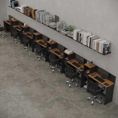 Conjunto De Escritório Smart 6 Livreiro E 7 Mesas 90cm - Preto E Cedro Preto E Cedro