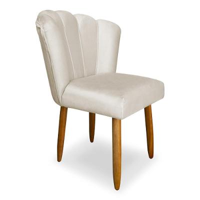 Cadeira Para Mesa De Jantar Flor Moderna Balaqui Decor Bege