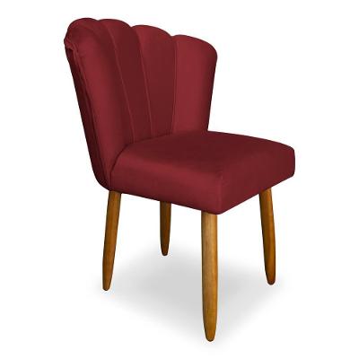 Cadeira Para Mesa De Jantar Flor Moderna Balaqui Decor Vermelho