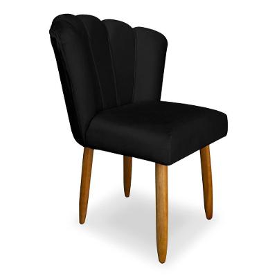 Cadeira Para Mesa De Jantar Flor Moderna Balaqui Decor Preto