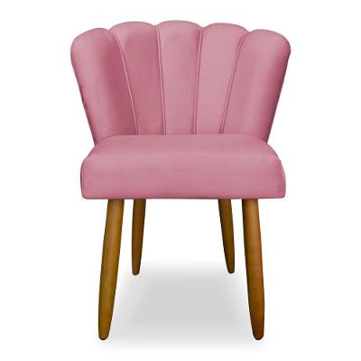 Cadeira Para Mesa De Jantar Veludo Reforçada Balaqui Decor Rosa