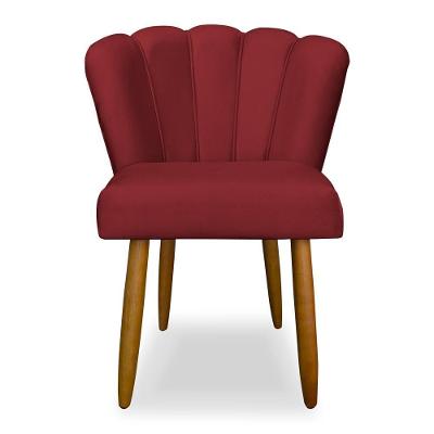 Cadeira Para Mesa De Jantar Veludo Reforçada Balaqui Decor Vermelho
