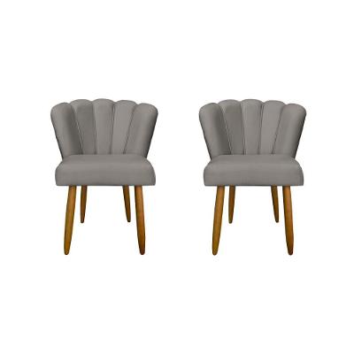 Kit 2 Cadeiras Flor Luxo Mesa De Jantar Moderna Balaqui Decor Capuccino