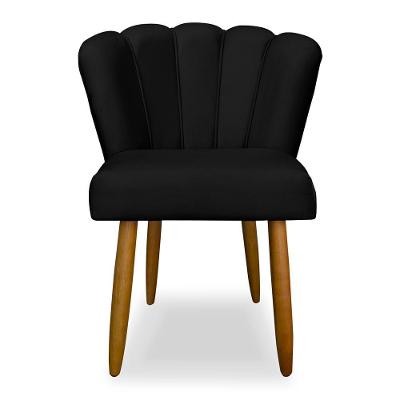 Cadeira Para Mesa De Jantar Veludo Reforçada Balaqui Decor Preto