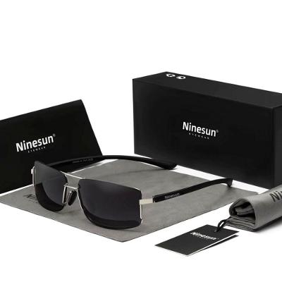 Óculos De Sol Polarizados Masculino Moldura Quadrada Classico Protecao Uv400 Prata
