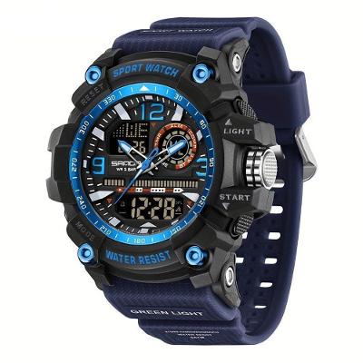 Relógio Esportivo Digital Multifuncional Resistente À Água 50m Alarme Azul