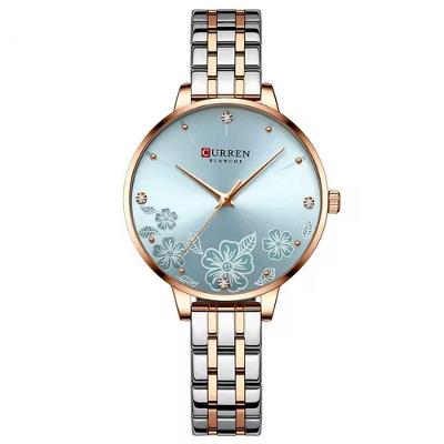Relógio Feminino Em Aço Inoxidável De Quartzo Ultra Fino Romântico Impermeavel 3atm Azul