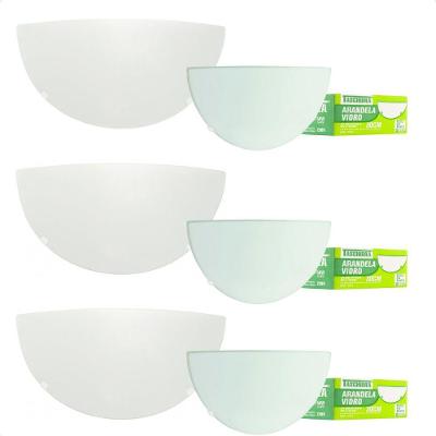 Kit 6 Arandelas Jurerê Vidro Meia Lua E27 Taschibra