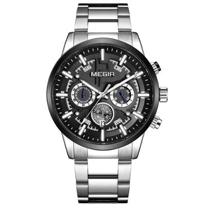 Relógio De Pulso Masculino Com Pulseira De Aço Inoxidáve Com Data Automática Impermeavel 3atm Prata