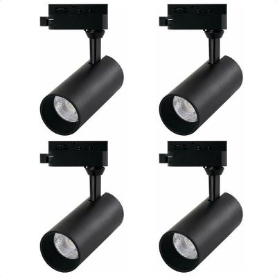 Kit 4 Spot Led Mr16 Para Trilho Eletrificado Preto 110/220v 6500k Frio
