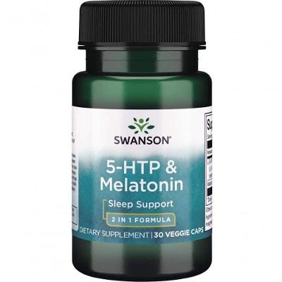 5-htp 50mg E Melatonina 3mg, 30 Cápsulas, Swanson