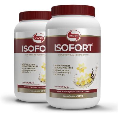 Kit 2 Whey Protein Isofort Vitafor 900g Baunilha