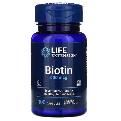 Biotina, 600mcg, 100 Cápsulas, Life Extension