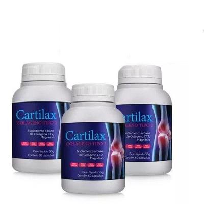 Kit 3 Cartilax Uc2 - Colágeno Tipo 2 180 Cápsulas