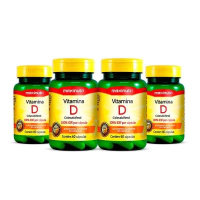 Kit 04 Vitamina D 100% Idr Maxinutri 60 Capsulas