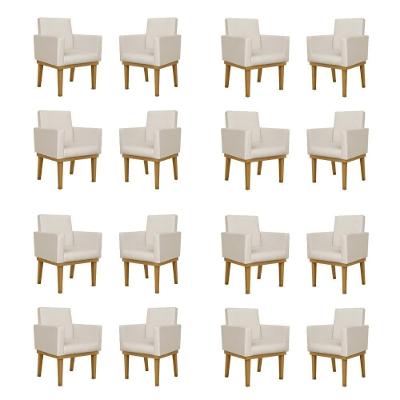 Kit 16 Poltronas Reforçada Courino Bege