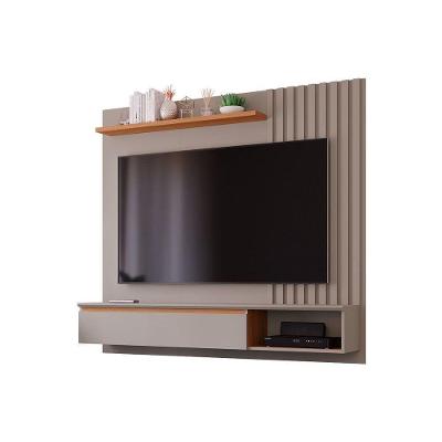 Painel Quarto P- Tv Até 60 Pol Panamá Plus Ripado C- 1 Porta E Nicho 162x157cm Off White-nature - Permóbili