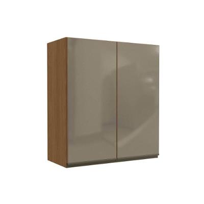 Armário Aéreo Cozinha Modulado Maxxi G765 Com 2 Portas Com Vidro Reflecta 80cm Canela