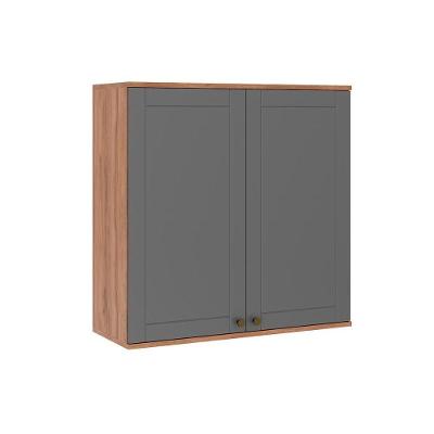 Armário De Cozinha Modulado Bella 2602 Com 2 Portas 80cm Nogal Cinza