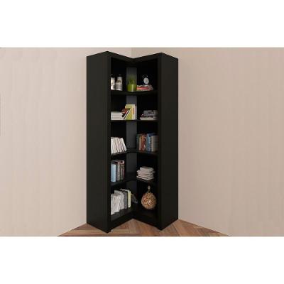 Estante De Livros Me4132 De Canto C- 4 Prateleiras Preto - Tecno Mobili