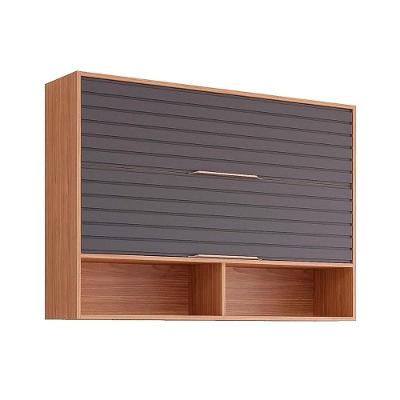 Armário De Cozinha Modulado Esplendida Com 2 Portas Basculantes 120cm Freijó Titanium
