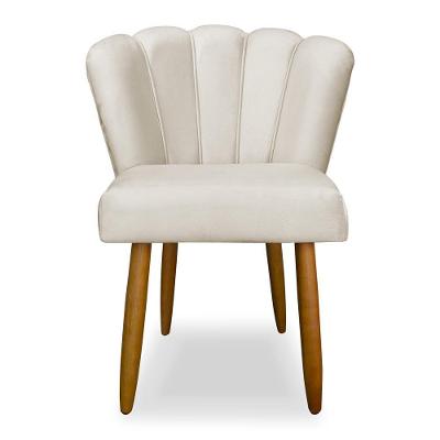 Cadeira Flor De Luxo Para Mesa De Jantar - Balaqui Decor Cor:bege Bege