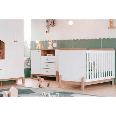 Quarto De Bebê Completo Ternura 2 Peças (1 Cômoda + 1 Berço) Qi92 Branco-jequitiba - Henn