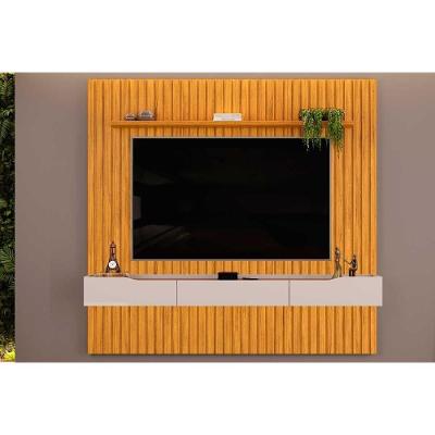 Estante P- Sala Até 65 Pol Pratic Ripado C- 3 Gavetas 223x240cm Cedro-bali - Dj Móveis