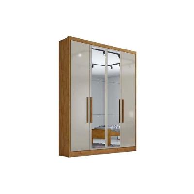 Guarda Roupa Casal 4 Portas (2 C- Espelho) E 3 Gavetas Moderni-sevilha Cumaru-fendi - Novo Horizonte