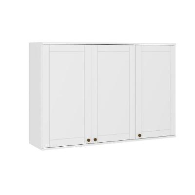 Armário Aéreo Cozinha Modulado Bella 2601 Com 3 Portas 120cm Branco