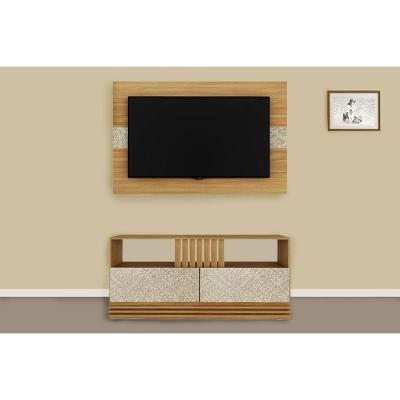 Estante P- Sala Até 50 Pol Pa2913-r1479 C- 2 Gavetas 136x88cm Natural-palha - Tecno Mobili