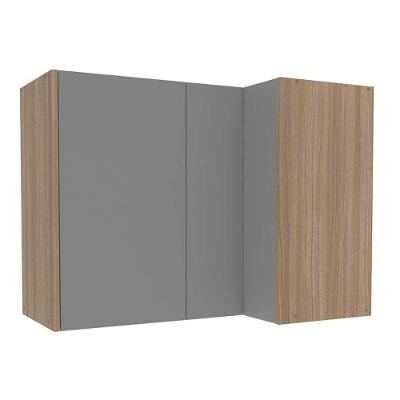 Armário Aéreo Cozinha Modulado Campanele Canto Reto Com 2 Portas 90cm Castanho Cinza Politorno