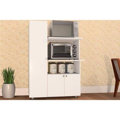 Balcão De Cozinha Modulado Âmbar Com 3 Portas E 2 Nicho Para Forno 70cm Branco Telasul