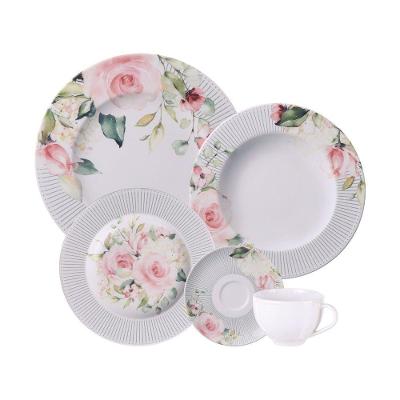 Aparelho De Jantar Tramontina Ornatta Em Porcelana Decorada 20 Peças Tramontina