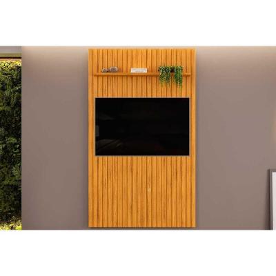 Painel Quarto P- Tv Até 55 Pol Pratic Ripado C- 1 Prateleira 143x240cm Cedro - Dj Móveis