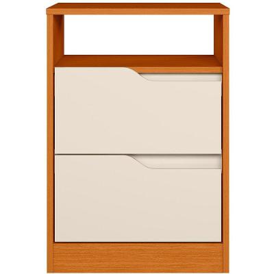 Mesa de Cabeceira 2 Gavetas Sara Flex Cinamomo Off White