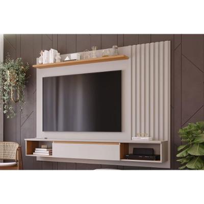 Painel Quarto P- Tv Até 65 Pol Bahamas Ripado C- 1 Porta 215x157cm Off White-nature - Permóbili