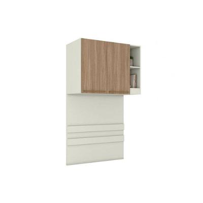 Armário Ponte Modulado Aéreo Solteiro Mc12 Seletto C- 2 Portas E 2 Nichos Areia-jequitibá - Henn