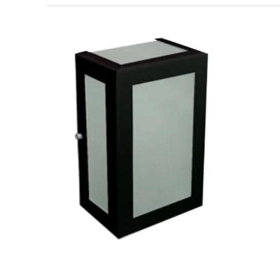 Arandela Dm Retangular 213 5 Vidros Preto Texturizado